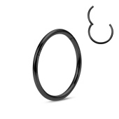 Пирсинг Сегментное кольцо (кликер) Черное Титан Толщина 1,2 мм