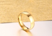 Кольцо золотого цвета  узкое 6 мм