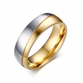 Кольцо серебристо-золотое