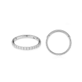 Пирсинг Сегментное кольцо (кликер) Циркон по ободку 1,2мм Диаметр 8мм