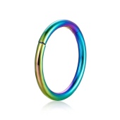 Разноцветное кольцо-кликер для пирсинга 1,2 мм из титана